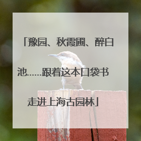 豫园、秋霞圃、醉白池……跟着这本口袋书走进上海古园林